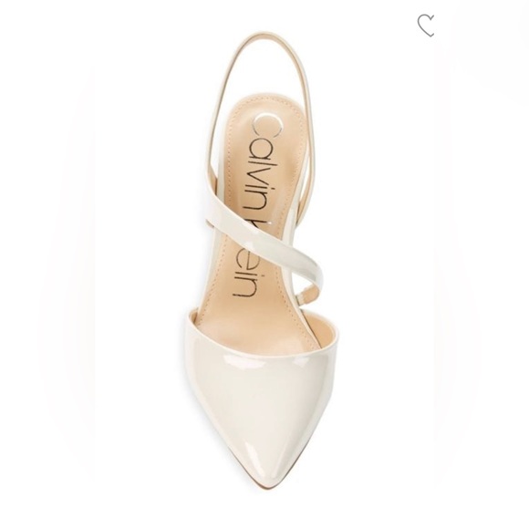 CALVIN KLEIN 🆕 Pointed Toe Slingback Pumps in Ivory. Size 9.5. - Picture 6 of 6